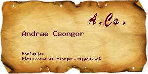 Andrae Csongor névjegykártya